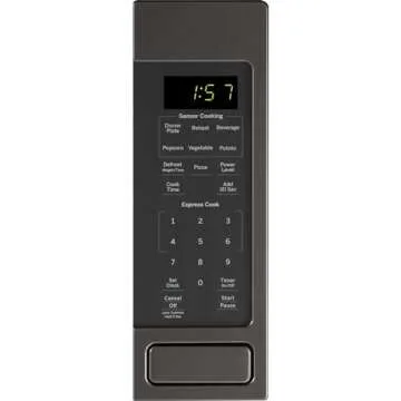 GE Countertop Microwave Oven, 1,150-watt Capacity, 1.6 Cubic Ft., 8 Auto Setting Cooking Settings, Kitchen Essentials for the Countertop, Dorm Room or Apartment, Black Stainless