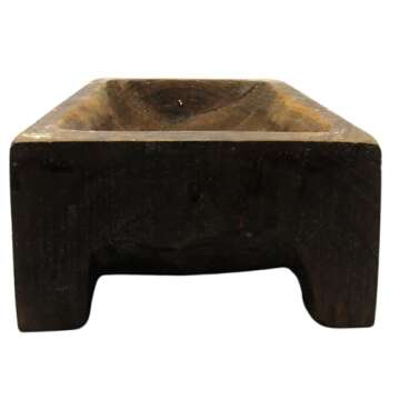 PD Home & Garden Wood Carved Stand Bowl for Potpourri, Rustic Woodland Decor Display 12 X 6 X 3.5 in...