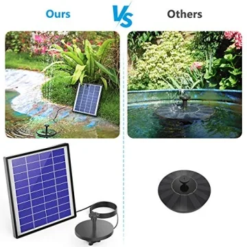AISITIN Solar Fountain Pump with Battery & 6 Nozzles