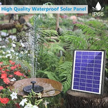 AISITIN Solar Fountain Pump with Battery & 6 Nozzles