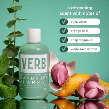VERB® Dandruff Shampoo - for Gentle Cleansing and Clinical Strength Dandruff Relief with 3% Salicylic Acid, 8 oz