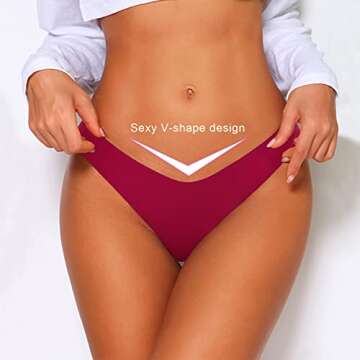 No Show Breathable Cotton Thongs for Women by QOVOQ