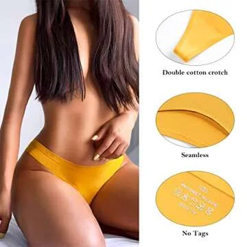 No Show Breathable Cotton Thongs for Women by QOVOQ