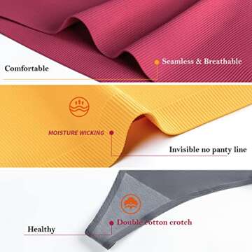 No Show Breathable Cotton Thongs for Women by QOVOQ
