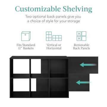 Best 6-Cube Storage Organizer with Customizable Back Panels