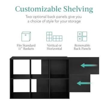 Best 6-Cube Storage Organizer with Customizable Back Panels