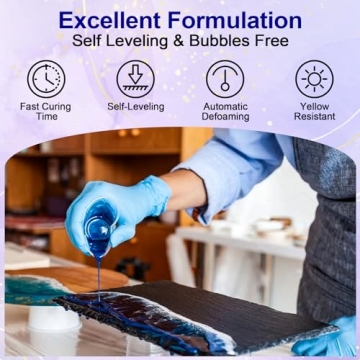 JANCHUN Crystal Clear Epoxy Resin 16oz Kit for Crafting