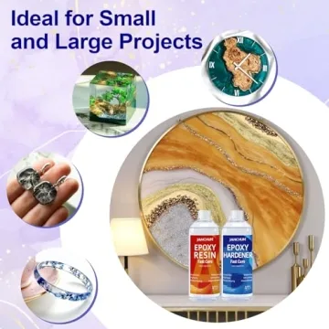 JANCHUN Crystal Clear Epoxy Resin 16oz Kit for Crafting