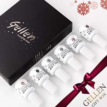 Gellen Gel Colors Nail Polish Set - Solid Colors Daisy Pinks Grays, Long Lasting Gel Nail Colors Nail Art Manicure Pedicure Kit