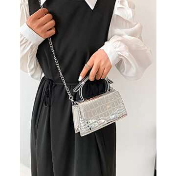 Small Silver Bag Crossbody Bags Satchels Y2K Evening Bags Handbag for Women Hobo Bags Shoulder Bags ...