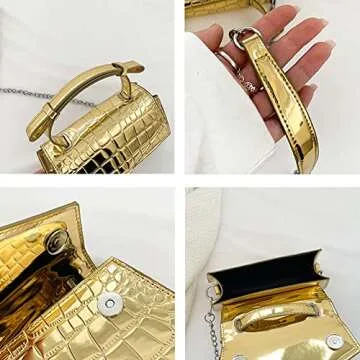 Small Silver Bag Crossbody Bags Satchels Y2K Evening Bags Handbag for Women Hobo Bags Shoulder Bags Tote Bag for Women 2024