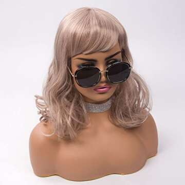 Realistic Female Mannequin Head with Shoulder Display Manikin Head Bust for Wigs,Makeup,Beauty Acces...