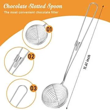 Patelai 4 Pieces Candy Dipping Chocolate Tools Set 3-prong Dipping Fork, Fondue Fork, Spear, Slotted Spoon for Handmade Chocolates, Pralines and Truffles