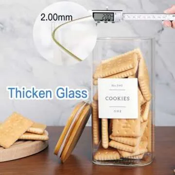 Stylish CZZGSM Glass Kitchen Storage Jars with Labels