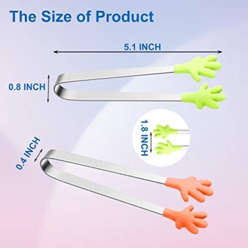 Colorful Mini Silicone Food Tongs for Kids - 6PCS Set