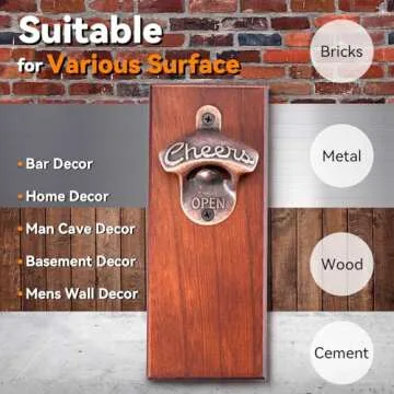 Magnetic Beer Bottle Opener with Auto Catch for Men