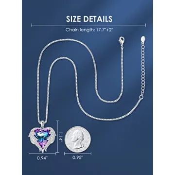 CDE Angel Wings Necklace for Women with Crystals