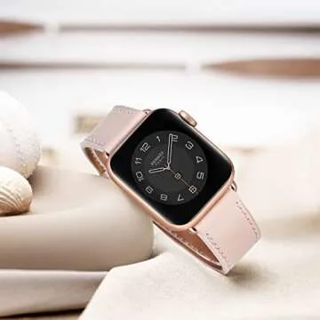 WFEAGL Compatible with Apple Watch Band 41mm 40mm 38mm 42mm(series 10) Women, Top Genuine Leather Band for iWatch SE & Series 10 9 8 7 6 5 4 3 2 1