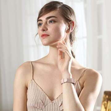 WFEAGL Compatible with Apple Watch Band 41mm 40mm 38mm 42mm(series 10) Women, Top Genuine Leather Band for iWatch SE & Series 10 9 8 7 6 5 4 3 2 1