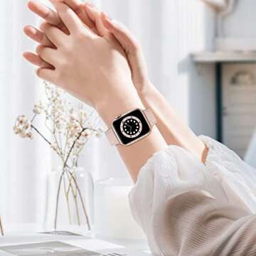 WFEAGL Compatible with Apple Watch Band 41mm 40mm 38mm 42mm(series 10) Women, Top Genuine Leather Band for iWatch SE & Series 10 9 8 7 6 5 4 3 2 1