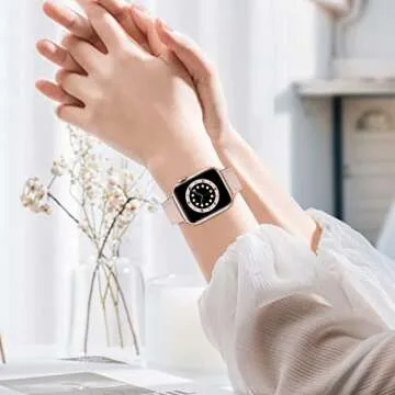 WFEAGL Compatible with Apple Watch Band 41mm 40mm 38mm 42mm(series 10) Women, Top Genuine Leather Band for iWatch SE & Series 10 9 8 7 6 5 4 3 2 1