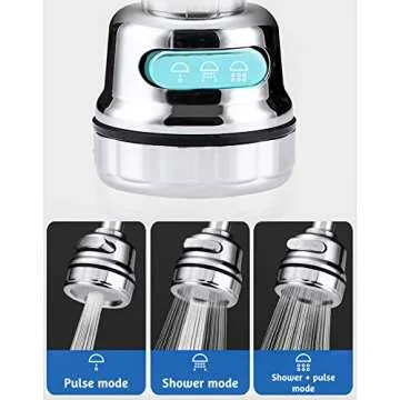 Kitchen Faucet Aerator Sink Tap Sprayer Head, 3 Molds Adjustable Faucet Sprayer, 360° Rotatable Faucet Extension Tubes, Booster, Water Saving and Anti-Splash