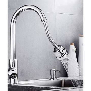 Kitchen Faucet Aerator Sink Tap Sprayer Head, 3 Molds Adjustable Faucet Sprayer, 360° Rotatable Faucet Extension Tubes, Booster, Water Saving and Anti-Splash