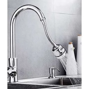 Kitchen Faucet Aerator Sink Tap Sprayer Head, 3 Molds Adjustable Faucet Sprayer, 360° Rotatable Faucet Extension Tubes, Booster, Water Saving and Anti-Splash