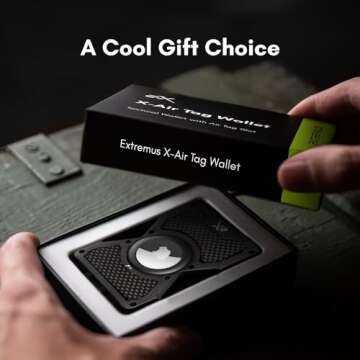 Extremus Airtag Wallet Men, RFID Blocking Front Pocket Wallet with Airtag Holder, Slim Minimalist Mens Wallet Airtag, Metal Wallet Airtag Card Holder with Money Clip, Black