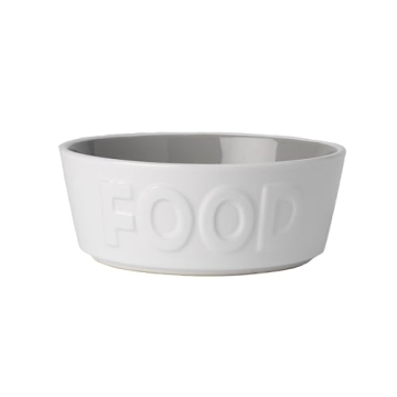 PetRageous Dishwasher and Microwave-Safe Dog Food Bowl - 6 Inch 2.5 Cup Ceramic Dog Bowl for Pet Din...