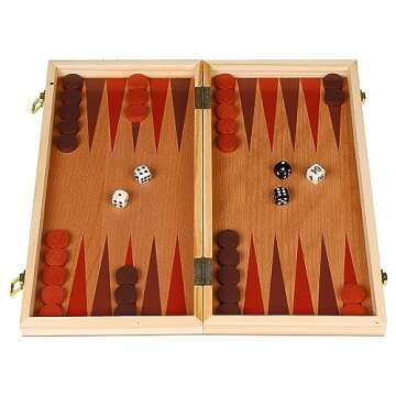 Sterling Games Chess, Checkers, Backgammon Game 3 in 1 Combo Set | 15 inch Wooden Folding Chess Board Game Set for Kids and Adults