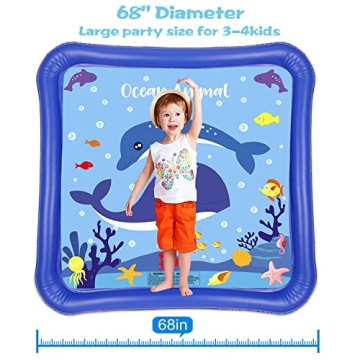 GiftInTheBox Kids Splash Pad Play Mat for Summer Fun