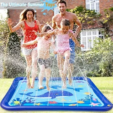 GiftInTheBox Kids Splash Pad Play Mat for Summer Fun