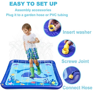 GiftInTheBox Kids Splash Pad Play Mat for Summer Fun