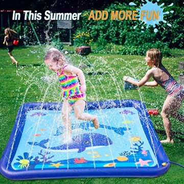 GiftInTheBox Kids Splash Pad Play Mat for Summer Fun