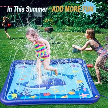 GiftInTheBox Kids Splash Pad Play Mat for Summer Fun