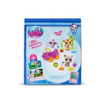 Littlest Pet Shop, Safari Play Pack - Gen 7, Pets #53,#54, #55, Authentic LPS Bobble Head Figure, Collectible Imagination Toy Animal, Kidults, Girls, Boys, Kids, Tweens Ages 4+