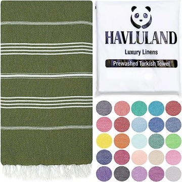 HAVLULAND Turkish Beach Towels - Oversized, Quick Dry, Sand Free & Eco-Friendly