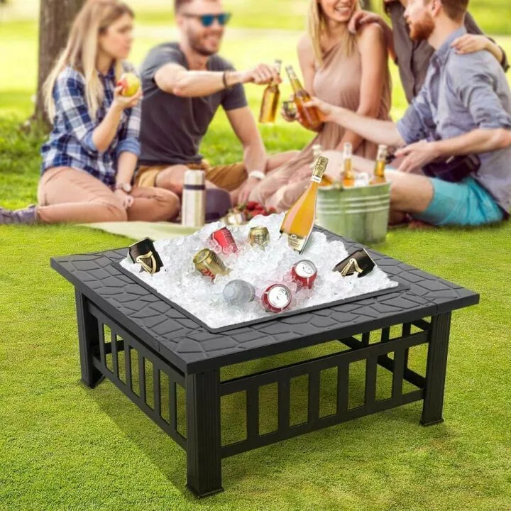 Yaheetech 32in Fire Pit Table for Outdoor Heating