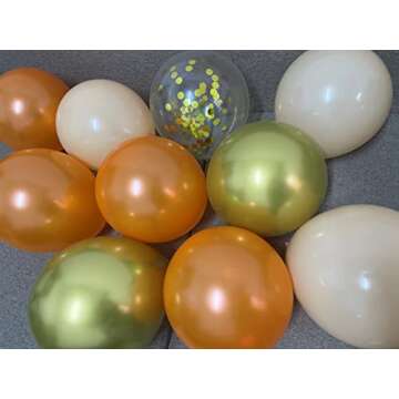 Orange Gold Nude Balloons – Metallic Orange Cream Gold Balloons for Birthday Harvest Graduation An...