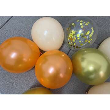 Orange Gold Nude Balloons – Metallic Orange Cream Gold Balloons for Birthday Harvest Graduation Anniversary Party Decorations (Orange + gold)