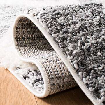 SAFAVIEH Moroccan Tassel Shag Collection Accent Rug - 4' x 6', Grey & Ivory, Boho Design, Non-Shedding & Easy Care, 2-inch Thick Ideal for High Traffic Areas in Foyer, Living Room, Bedroom (MTS664G)