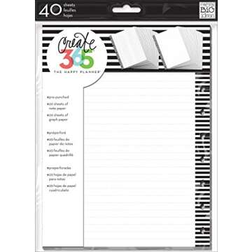 me & my BIG ideas Graph Paper, Black Stripes Planner