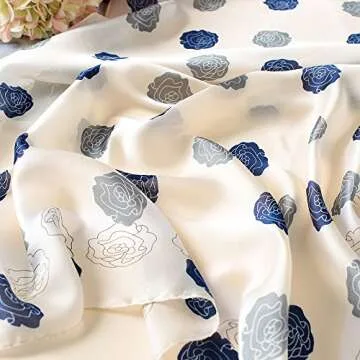 NUWEERIR Womens 100% Large Mulberry Silk Scarf Long Satin Scarf Fashion Designer Scarf Lightweight Wraps