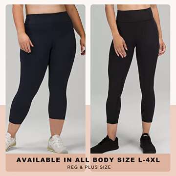 HLTPRO 3 Pack Plus Size Capri Leggings for Women(X-Large - 4X)- High Waist Stretchy Soft Pants for W...