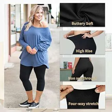 HLTPRO 3 Pack Plus Size Capri Leggings for Women(X-Large - 4X)- High Waist Stretchy Soft Pants for Workout Running Yoga