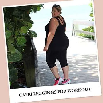 HLTPRO 3 Pack Plus Size Capri Leggings for Women(X-Large - 4X)- High Waist Stretchy Soft Pants for Workout Running Yoga