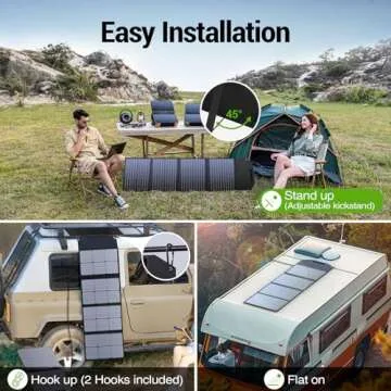 BROWEY 120W Portable Solar Panel for Power Station, USB/Type-C/DC Outputs, Foldable with Adjustable Kickstand, IP68 Waterproof, High Efficiency Solar Charging for Camping & Emergency Power Supply