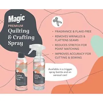 MAGIC Premium Quilting & Crafting Spray Bottle – Fabric Spray for Cutting, Creasing, & Sewing – Best Press Spray Starch for Quilting to Flatten Seams & Wrinkles – Wrinkle Spray (16oz Trigger) 3 Pack