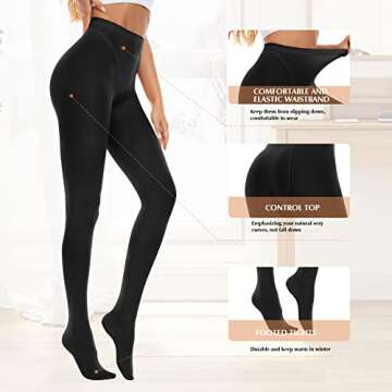 Zando Solid Color Tights for Women Footed Compression Stockings Run Resistant Dance Tights 80 Denier Sheer Tights Control Top Pantyhose Footed Sheer Tights Semi Opaque Panty Hose Z Pink One Size